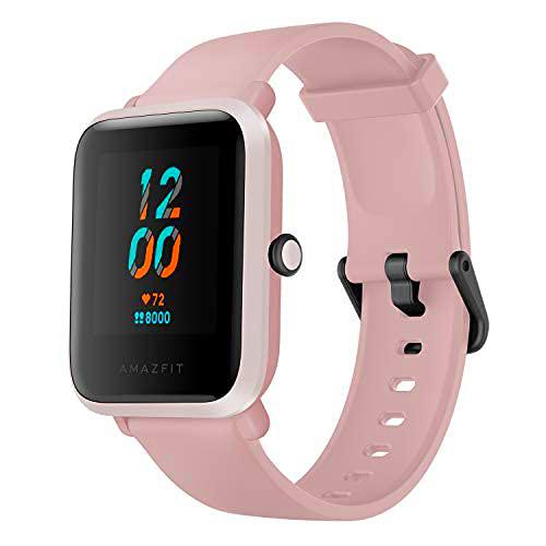 Amazfit Bip S Smartwatch Reloj Inteligente Fitness Rastreador con Monitor cardíaco y Gimnasia batería útil de 40 días duración Sumergible 5 ATM Bluetooth 5.0 / BLE Andriod iOS (Rosa)