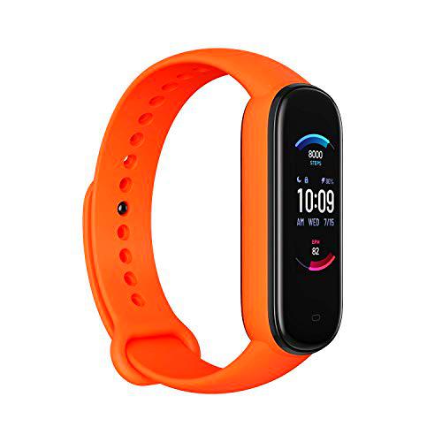 Amazfit Banda 5 Rastreador de Ejercicios Duración de la batería de 15 días Oxigeno en Sangre Ritmo cardiaco Monitoreo del sueño Seguimiento de la Salud de la Mujer (Naranja)