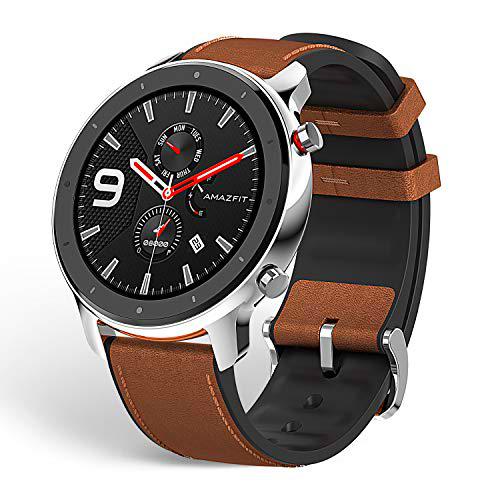 Amazfit GTR 47mm Reloj Inteligente Deportivo AMOLED de 1.39&quot;,GPS GLONASS Integrado Frecuencia Cardíaca de 24 Horas Larga duración de batería 12 Deportes Diferentes Acero Inoxidable