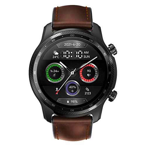 Ticwatch Pro 3 Ultra 4G/LTE Smartwatch Conectividad Celular de Vodafone OneNumber y Orange eSIM Qualcomm SDW4100 y Mobvoi Sistema de procesador Dual Wear OS Blood Oxygen IHB AFiB Detection, Black