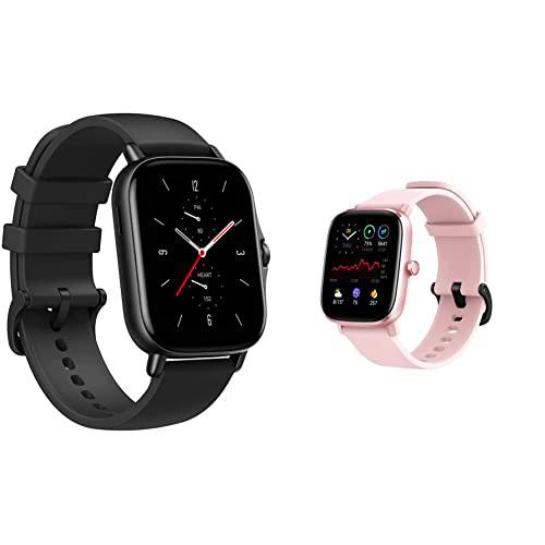 Amazfit GTS 2Reloj Inteligente Fitness 90 Modos Deportivos 5 ATM Mediciones de oxígeno 3GB Almacenamiento de Música Llamadas telefónicas Bluetooth + Ultrasport Fijación para el Suelo