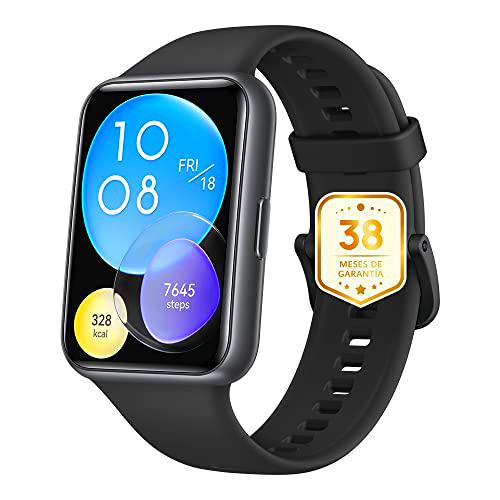 HUAWEI Watch FIT 2 Smartwatch,Llamadas Bluetooth,Gestión de Vida Saludable,Batería de Larga Duración,Animaciones de Entrenamiento Rápido,Monitorización Automática de SpO2,Negro+38 Meses de Garantía