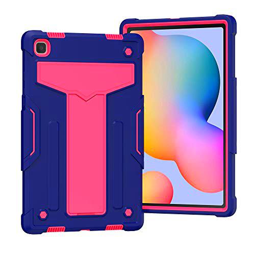 Anewone Fonda para Galaxy Tab A7, Pesado Resistente Hybry Body Hybrid-Shock-Propope SM-T500/T505/T507-navyblue Rose