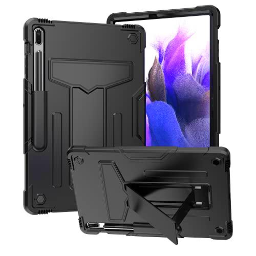 Tough Armor Pro diseñado para el Caso Galaxy Tab S8 Plus (2022) / S7 Plus Case (2020) / S7 Fe (2021) con S Pille Suptor-Black