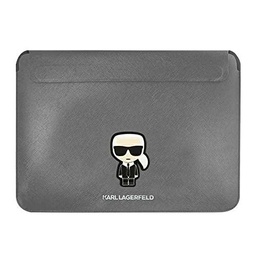 Karl Lagerfeld Manguito KLCS14PISFG 13/14&quot; Plata Saffiano Icónico Karl