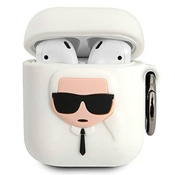 karl lagerfeld KLACCSILKHWH Apple AirPods - Funda de Silicona para Apple AirPods