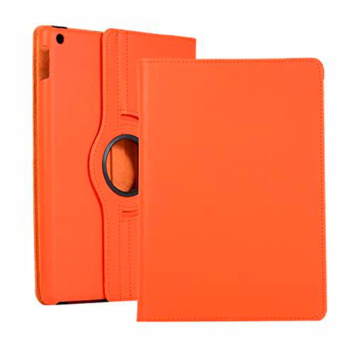 WANWANE Funda para iPad de 10,2 Pulgadas, Compatible con iPad de 9.ª generación 2021/iPad de 8.ª generación 2020/iPad de 7.ª generación 2019 con activación automática (Naranja)