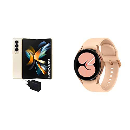 Samsung Galaxy Z Fold4 5G Smartphone Android, Teléfono Móvil Plegable de 256 GB + Cargador ultrarrápido de 45W + Samsung Galaxy Watch4