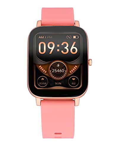 Reloj Smart de Radiant. Colección Palm Beach. Reloj con Correa de Silicona Rosa y Caja en Oro Rosa