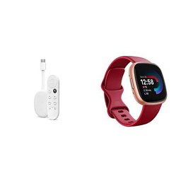 Google Chromecast + Fitbit Versa 4 Smartwatch