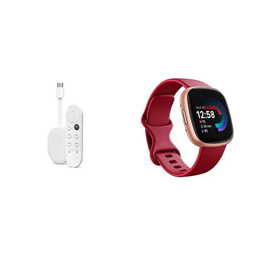 Google Chromecast + Fitbit Versa 4 Smartwatch