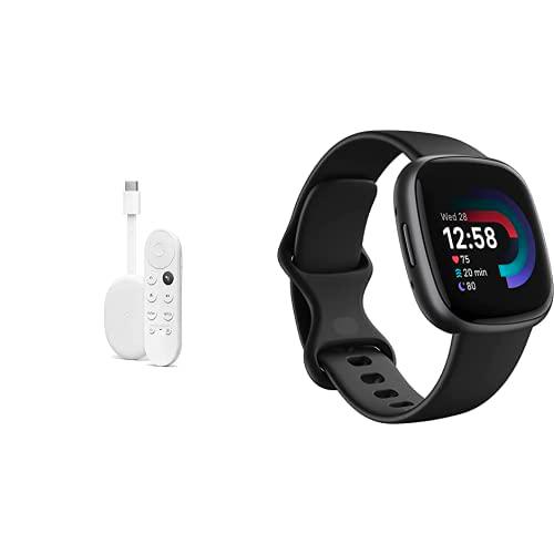 Google Chromecast + Fitbit Versa 4 Smartwatch