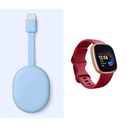 Google Chromecast + Fitbit Versa 4 Smartwatch