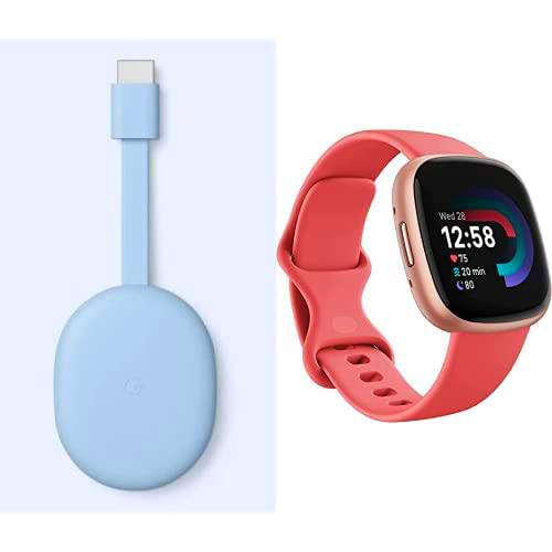 Google Chromecast + Fitbit Versa 4 Smartwatch