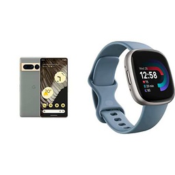 Google Pixel 7 Pro + Fitbit Versa 4 Smartwatch