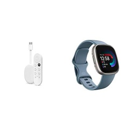 Google Chromecast + Fitbit Versa 4 Smartwatch