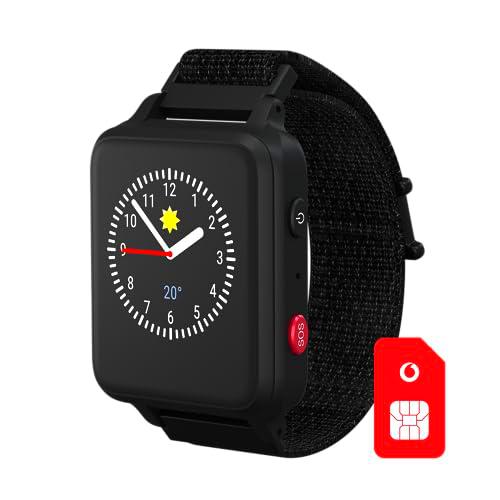 vodafone Reloj Inteligente ANIO 5 s (2023) para niños en Negro | Paquete Completo de Regreso a la Escuela Tarifa (3 Meses Gratis) + cupón de Amazon de 50 € después del Registro SIM | GPS, Llamadas,