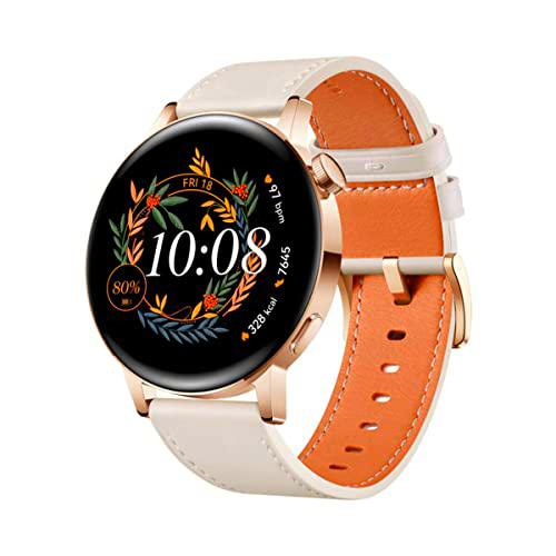 HUAWEI Watch GT 3 42 mm, Larga autonomía, AI Running Coach,100+ Modos Deportivos,Llamadas Bluetooth,Posicionamiento de Cinco Sistemas,Seguimiento de frecuencia cardíaca,Supervisión de SpO2,iOS y