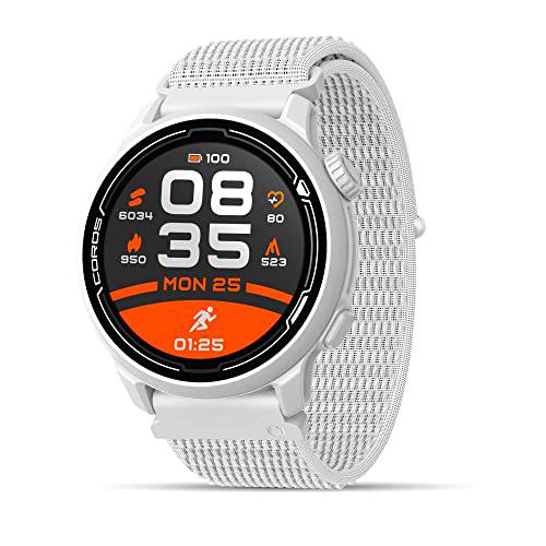 COROS Pace 2 Reloj Deportivo GPS con Pulsómetro Batería de 20 Días Duración Navegación Barómetro Plan de Entrenamiento Seguimiento del Sueño Natación Bicicleta Carrera Triatlón-Nylon Blanco